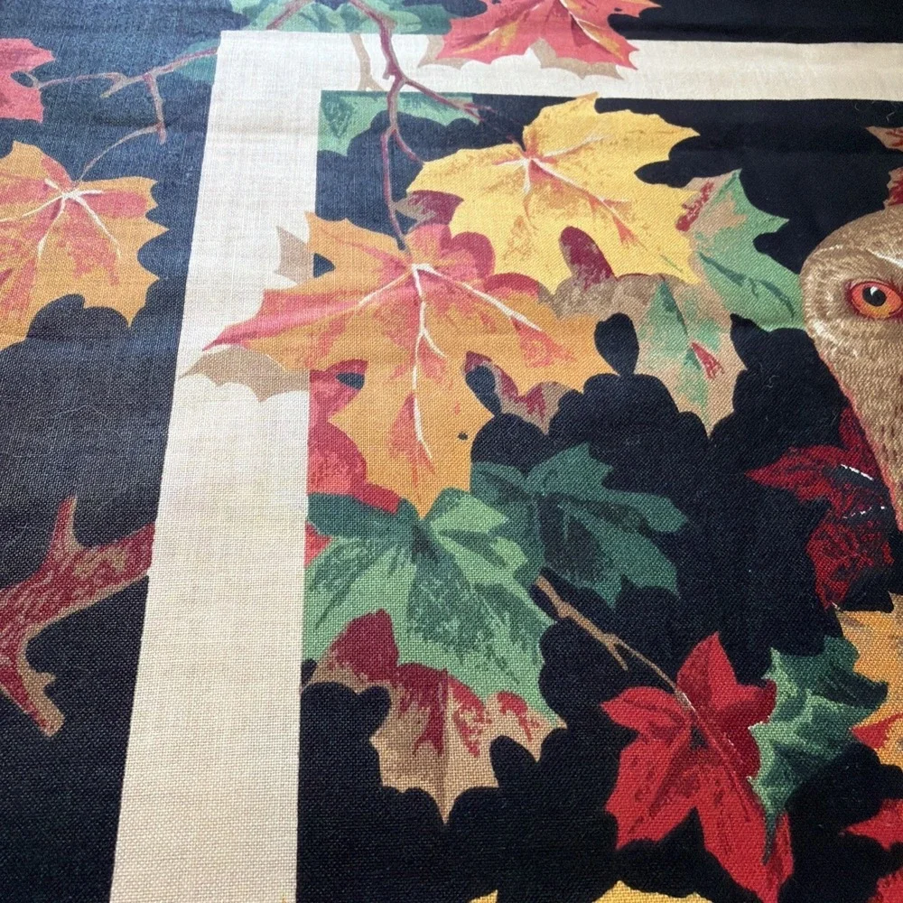 7 Yards Vintage Wamsutta Owl & Autumn Leaves, 28 Panels 46